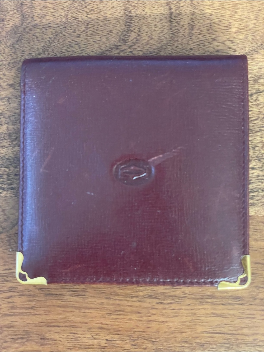 CARTIER Bordeaux Leather Bifold Wallet